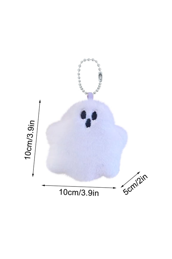 Halloween Ghost Backpack Key Pendant, Super Cute Plush White Ghost Keychain, Key Chain Gift, Bag Decoration, Car Key Ring