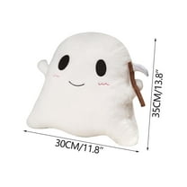 Beautynvta Halloween Pillows Cute Ghost Shaped Throw Pillow with Scythe, Decorative Spooky Pillows Soft Cosy Plush Sofa Cushion for Indoors Home Outdoor Couch Office Car Decor, 11.8''x13.8''
