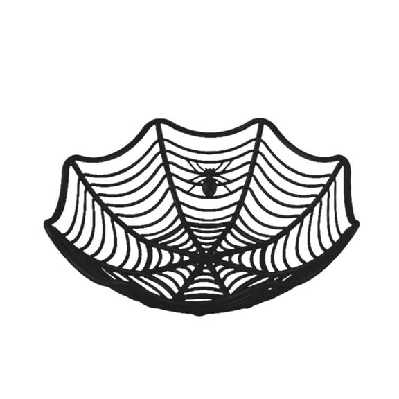 Beautynvta Halloween Spider Web Basket, Halloween Cobweb Fruit Holder, Candy Snack Storage Basket, Halloween Serving Cobweb Basket for Halloween Decor and Party, Black