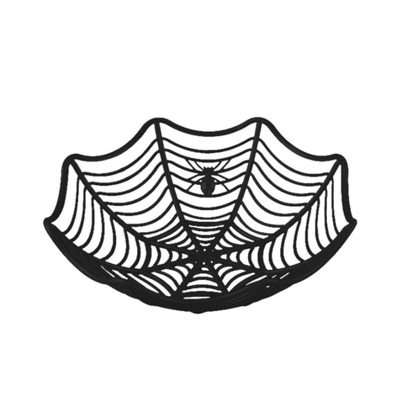 Beautynvta Halloween Spider Web Basket, Halloween Cobweb Fruit Holder, Candy Snack Storage Basket, Halloween Serving Cobweb Basket for Halloween Decor and Party, Black