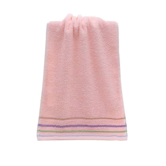 Beautynvta Hand Towel, Cotton Stripe Face Towel, 28.74''x13.38'' Soft & Absorbent Face Towels for Bathroom Hotel Spa Gym, Pink