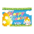 thumbnail image 1 of Beautynvta Happy Easter Backdrop, Colorful Easter Eggs Floral Bunny Backdrop Decorations Spring Photography Background Banner for Easter Party Decor, 45.3x71 Inch, 1 of 4