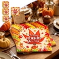 thumbnail image 1 of Beautynvta Happy Friends Giving Theme Tableware Set, 20 Pcs Disposable Maple Leaf Turkey Printed Paper Napkins Kit for Autumn Thanksgiving Dinner Party Supplies, 1 of 6