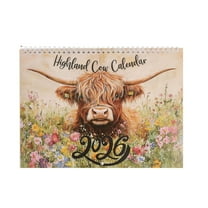 Beautynvta Highland Cow Wall Calendar, 2026 Wall Calendar, 12 Months Wall Calendar, Monthly Calendar with Twin-Wire Binding for Home Office Planning Organisers, 11"x8.5"
