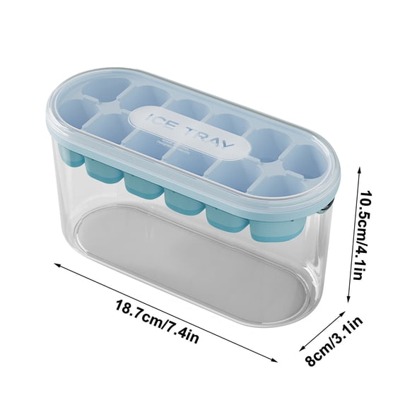 Beautynvta Ice Tray with Lid and Bin, Large Capacity Easy to Removable, Household Ice Storage and Making Box, Freezer Ice Tray for Drinks, Coffee and Cocktails, Whiskey