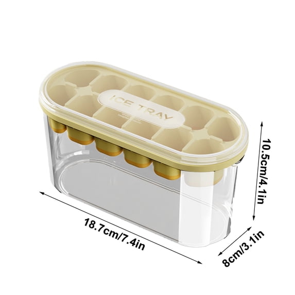 Beautynvta Ice Tray with Lid and Bin, Large Capacity Easy to Removable, Household Ice Storage and Making Box, Freezer Ice Tray for Drinks, Coffee and Cocktails, Whiskey