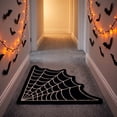 thumbnail image 1 of Beautynvta Irregular Spider Web Shaped Doormat, Soft Tufted Black White Web Floor Rug Non-Slip Absorbent for Entryway Porch Spooky Home Decor, 23.6 Inch, 1 of 7
