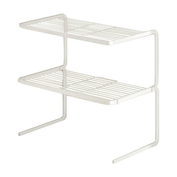 Beautynvta Kitchen Desktop Storage Rack, 3 Tier Pot Rack, Stackable Multi Shelved Storage for Kitchen Utensils Office Supplies Bedroom Study, 11x8.8x15 In, White