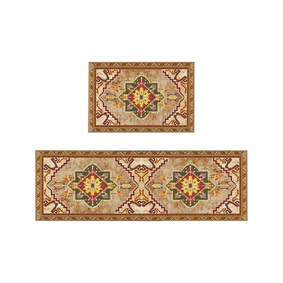 Beautynvta Kitchen Mat Set of 2, Non Slip Absorbent Rugs for Kitchen Floor, Cushioned Anti Fatigue Kitchen Mats for Floor, Washable Floor Mat for Kitchen, Office, Home