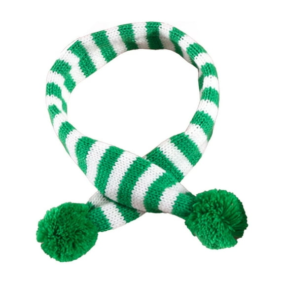 Beautynvta Knitted Cat Dog Christmas Scarf Bandana, Winter Warm Neckerchief, Adjustable Woven Cats Dogs Holiday Crochet Collar Scarf for Pet Christmas Decorations, Green