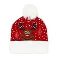 thumbnail image 1 of Beautynvta LED Christmas Hat, Light Up Unisex Pattern Knitted Beanie Holiday Hat with Pom Poms, Colorful Flashing Cap Winter Warm Snow Hat for Holiday Xmas Christmas Party Supplies, 1 of 6