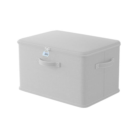 Beautynvta Large Storage Box with Combination Locks, Clothes Storage Bins Foldable Closet Organizers Storage Containers with Reinforced Handle, L
