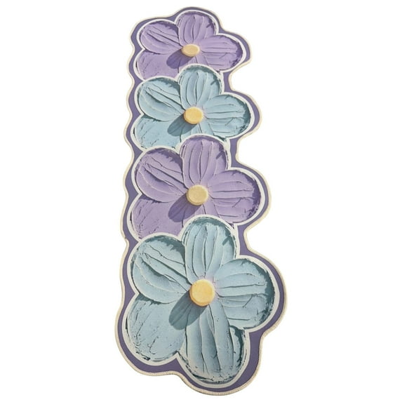 Beautynvta Long Bathroom Runner Rug, Cute Floral Bath Mat, Non-Slip Absorbent Washable, Bedside Decorative Carpet, Soft Plush Fluffy Bath Rug, 15.7''x47.2''