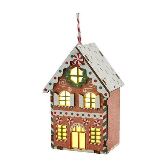 Beautynvta Luminous Christmas House Pendant, Led Light Wooden House Christmas Ornaments, Personauzed Christmas House Hanging Ornaments, Xmas Gifts