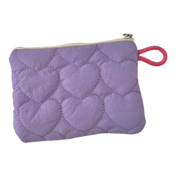 Beautynvta Makeup Bag for Woolen Quilted Coin Purse Mini Lightweight Portable Cosmetic Storage Bag for Shopping, Commuting, and Travel, Purple