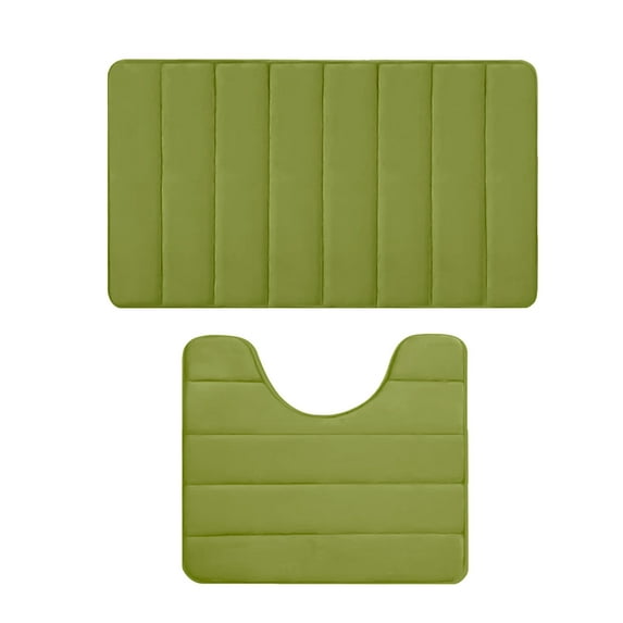 Beautynvta Memory Foam Bath Mat Set, 2 Piece Soft Bathroom Rugs, U-Shaped Bathroom Rugs, Toilet Mat, Water Absorption, Non Slip, Thick, Dry Fast for Bathroom Floor Mats