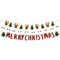 thumbnail image 1 of Beautynvta Merry Christmas Banner Set with Lights, Christmas Tree Reindeer Balls Hanging Christmas Banner Decorations, Cute Hanging Ornaments for Mantel Fireplace Wall, 1 of 6