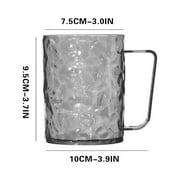 Beautynvta Mouthwash Cups with Handle, Clear Glacier Pattern Toothbrush Cup, Plastic Couple Bathroom Toiletry Cup, Gray
