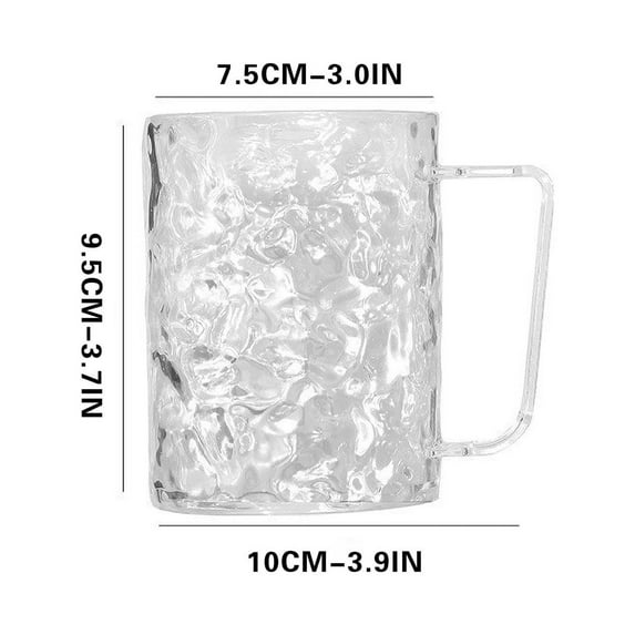 Beautynvta Mouthwash Cups with Handle, Clear Glacier Pattern Toothbrush Cup, Plastic Couple Bathroom Toiletry Cup, White