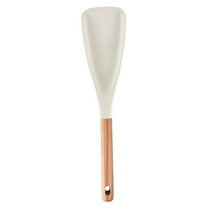 Beautynvta Multi Function Spatula Spoon, 12.2'' Nonstick Silicone Spoon with Wooden Handle, Silicone Cooking Utensils for Kitchen, for Stirring, Baking, Stir-Frying, Scraping and Scooping