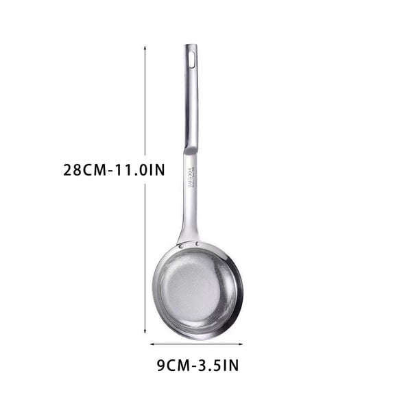 Beautynvta Multi-functional Hot Pot Fat Skimmer Spoon, Stainless Steel Fine Mesh Food Strainer for Skimming Grease and Foam, Hanging Kitchen Tool, 11'' Long