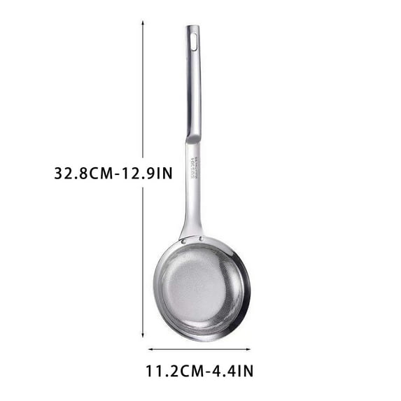 Beautynvta Multi-functional Hot Pot Fat Skimmer Spoon, Stainless Steel Fine Mesh Food Strainer for Skimming Grease and Foam, Hanging Kitchen Tool, 13'' Long