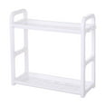 thumbnail image 1 of Beautynvta Multifunctional Storage Rack for Kitchen Countertop, Double Layer Plastic Spice Rack with 4 Hooks, Kitchen Storage Organizer, White, 1 of 6