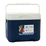 Beautynvta Outdoor Cooler, Outdoor Camping Cooler with Easy Carry Handle, 36 Hour Cooling Ice Chest, 6 L Small Portable Hard Cooler for Camping Picnic Beach Grill Travel, Blue