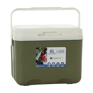 Beautynvta Outdoor Cooler, Outdoor Camping Cooler with Easy Carry Handle, 36 Hour Cooling Ice Chest, 6 L Small Portable Hard Cooler for Camping Picnic Beach Grill Travel, Green