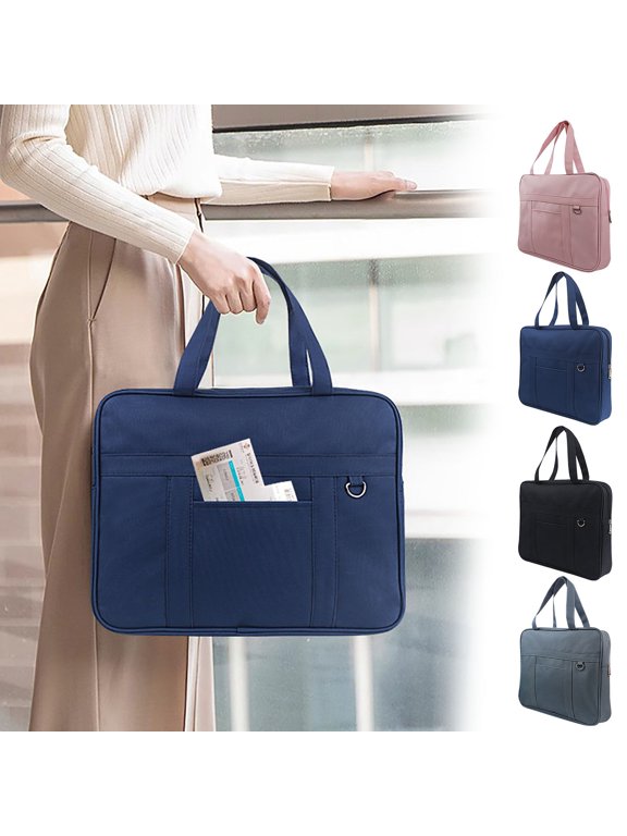 Oxford Document Bag with Handles, Meeting Office Organizer Handbag Briefcase for Carrying Paper Files, Navy