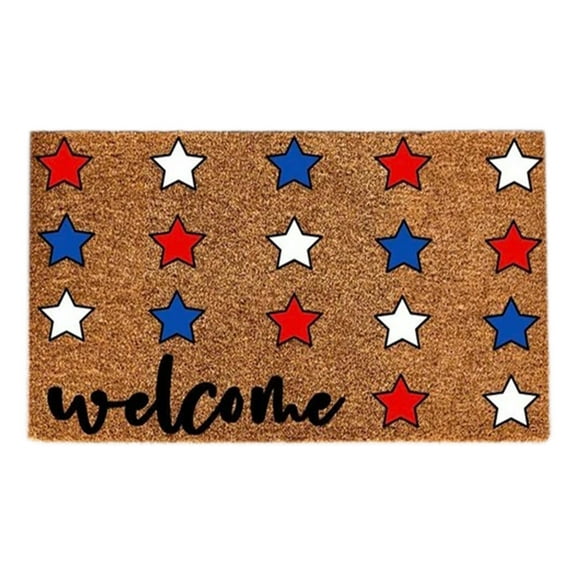Beautynvta Patriotic 4th of July Door Mat, Welcome Mat for Indoor Outdoor Bedroom Kitchen, Nonslip Washable Independence Day Mat, 15.74x23.62In