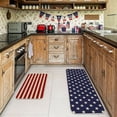 thumbnail image 1 of Beautynvta Patriotic Star & Striped Kitchen Rug Set, 2-Piece Non-Slip Absorbent Mats for 4th of July, Independence Day Home Kitchen Decor, 15.75x23.6+15.75x47.2 Inch, 1 of 6