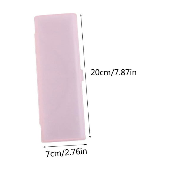 Beautynvta Pencil Case, Pencil Box with Snap-Tight Lid, Portable Stackable Clear Pencil Box for Pens, Pencils, Office Supplies, Pink