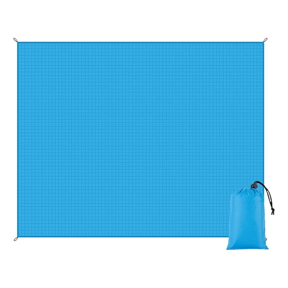 Beautynvta Picnic Blanket Beach Blankets, 39.37''x55.12'' Waterproof Sandproof Beach Mat, Camping Portable Travel Blanket Play Mat for Outdoor, Light Blue