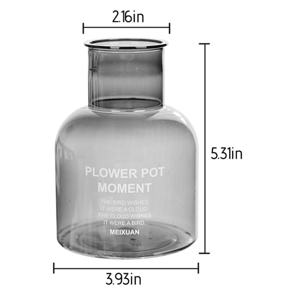 Beautynvta Plants Propagation Stations Vases, Transparent Hydroponic Small Potted Plant Vases, Hydroponic Plastic Flower Pots for House Plants Flowers Hydroponics, Gray