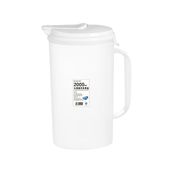 Beautynvta Plastic Cold Kettle with Lid, 2L Clear Water Pitcher, Reusable Plastic Fridge Jug for Iced Tea, Cold Brew Coffee, Lemonade, Juice, Milk, Beverage