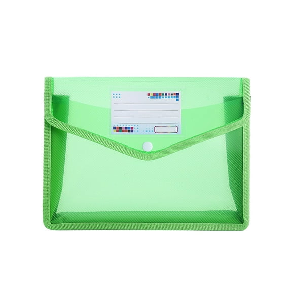 Beautynvta Plastic Expanding File Folder, Transparent Envelopes with Snap Closure, File Folder Organizer Holder, Large Capacity, A4 Letter Size, Green