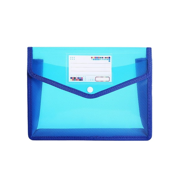 Beautynvta Plastic Expanding File Folder, Transparent Envelopes with Snap Closure, File Folder Organizer Holder, Large Capacity, A4 Letter Size, Blue