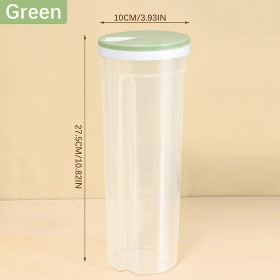 Beautynvta Plastic Food Storage Jar, Clear Spaghetti Jar, Tall Storage Containers with Lid for Serving Tea, Coffee, Flour, Sugar, Cookie, Spice, Green