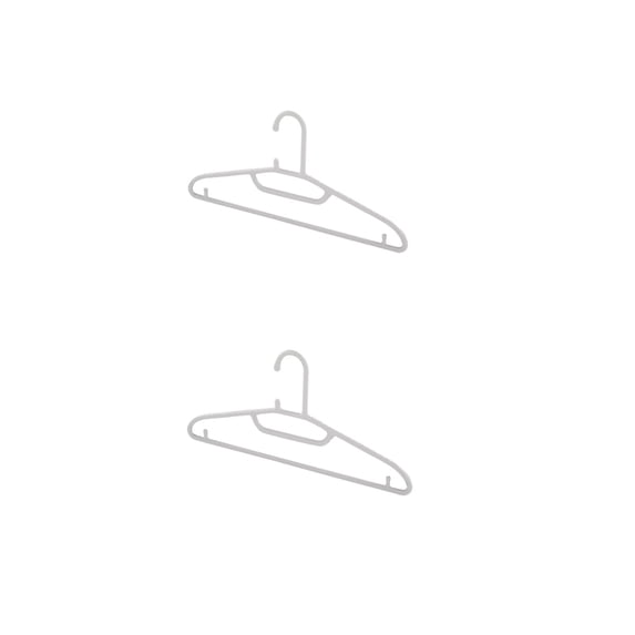 Beautynvta Plastic Hangers, 2 Pack Non Slip Shoulders Hangers, Strong Enough, Space Saving Household Hangers Suitable for All Kinds of Clothes Wet or Dry, White