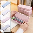 thumbnail image 1 of Beautynvta Plastic Pencil Case, Small Pencil Pen Box with Snap-tight Lid, Stackable Crayon Box for Marker, Office Stationery Organizer Box, 1 of 6