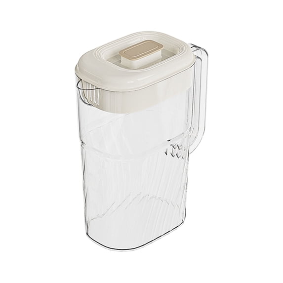 Beautynvta Plastic Pitcher, 2.5 L Water Pitcher with Lid and Spout, Large Ice Tea Jug for Fridge, Large Capacity Ice Water Drink Bucket Fruit Tea Bucket, Brown