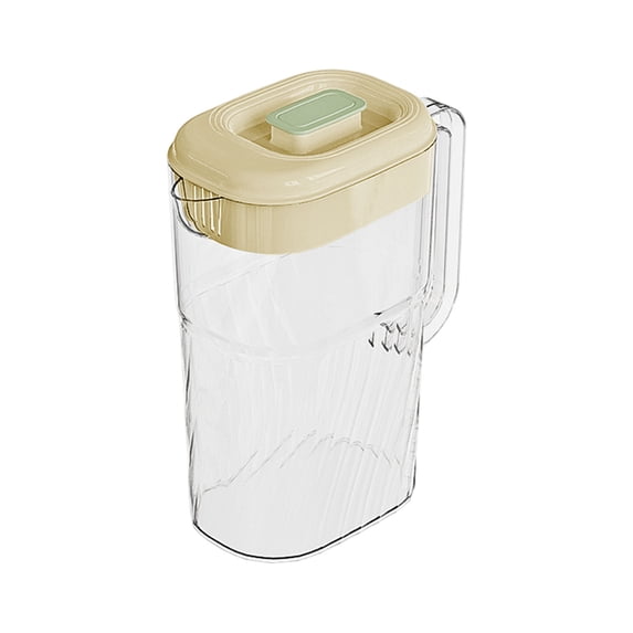 Beautynvta Plastic Pitcher, 2.5 L Water Pitcher with Lid and Spout, Large Ice Tea Jug for Fridge, Large Capacity Ice Water Drink Bucket Fruit Tea Bucket, Green