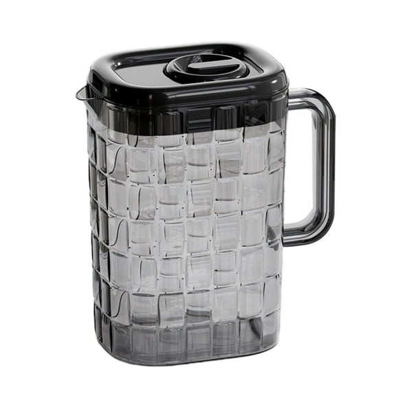 Beautynvta Plastic Pitcher with Flip-top Spout Lids, Iced Tea Pitcher for Fridge, Cold Water Kettle for Hot/Cold Water, Iced Tea, Lemonade, Juice, Milk, Black