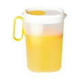 thumbnail image 1 of Beautynvta Plastic Pitcher with Lid, 1800 ML Large Capacity Cold Kettle, Unbreakable Water Pitcher, Summer Drink Bucket, Clear Ice Tea Pitcher for Fridge, Yellow, 1 of 7