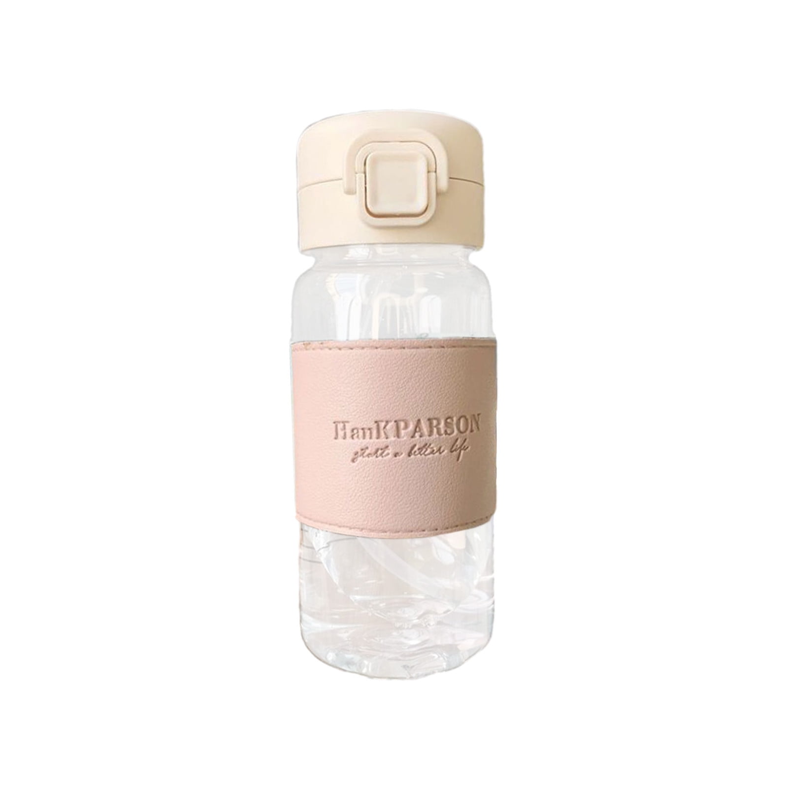 Beautynvta Plastic Water Bottle with Straw, Leak Proof Clear Water ...
