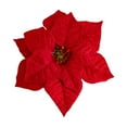 thumbnail image 1 of Beautynvta Poinsettia Flowers Artificial Poinsettia Christmas Decorations, 7.8'' Fake Christmas Poinsettia Artificial Flowers for Xmas Tree New Year Ornaments, Red, 1 of 7