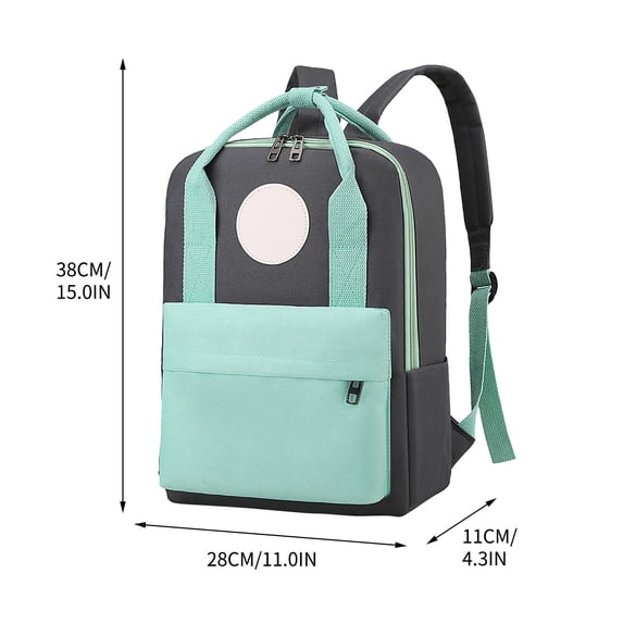 Beautynvta Canvas Backpack, 15'' H Lightweight Small Backpack for Daycare Travel Camping, Gray