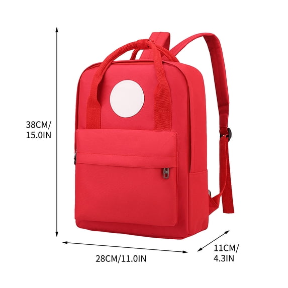 Beautynvta Canvas Backpack, 15'' H Lightweight Small Backpack for Daycare Travel Camping, Red