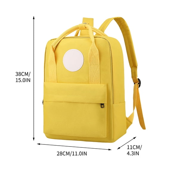 Beautynvta Canvas Backpack, 15'' H Lightweight Small Backpack for Daycare Travel Camping, Yellow